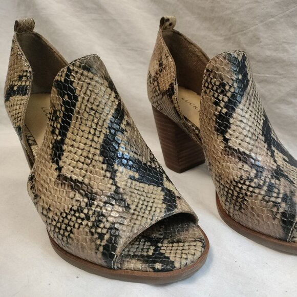 Shoes - Lucky Brand Junai Heeled Shooties/Low Cut Peep-Toe Booties